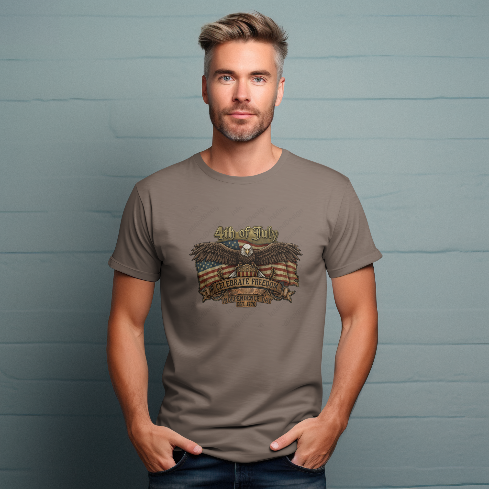 Vintage 4th of July Eagle PNG