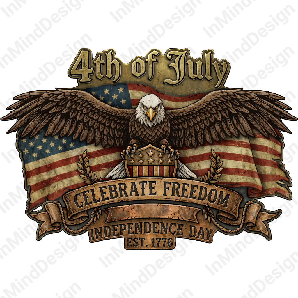 Vintage 4th of July Eagle PNG