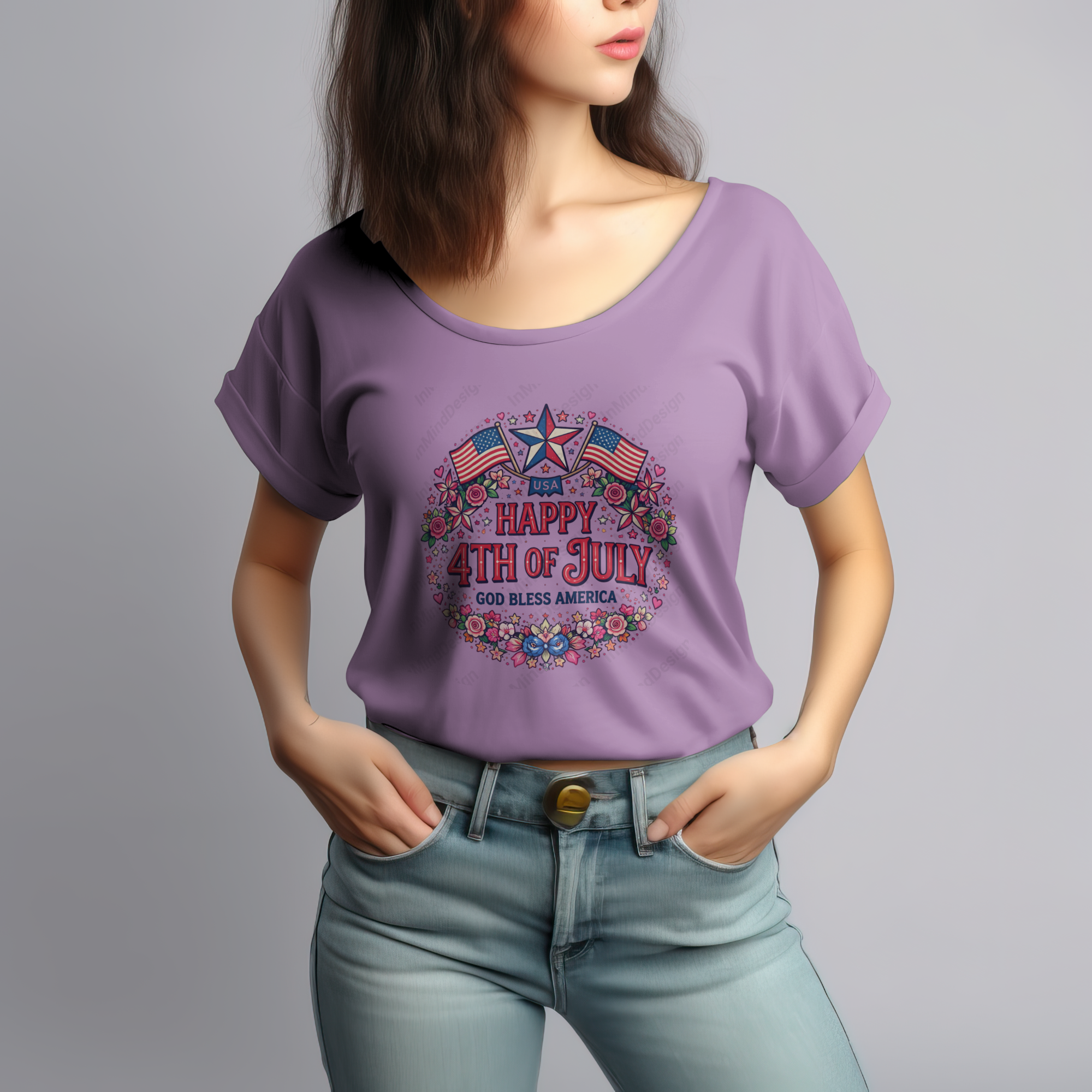 Floral 4th of July PNG