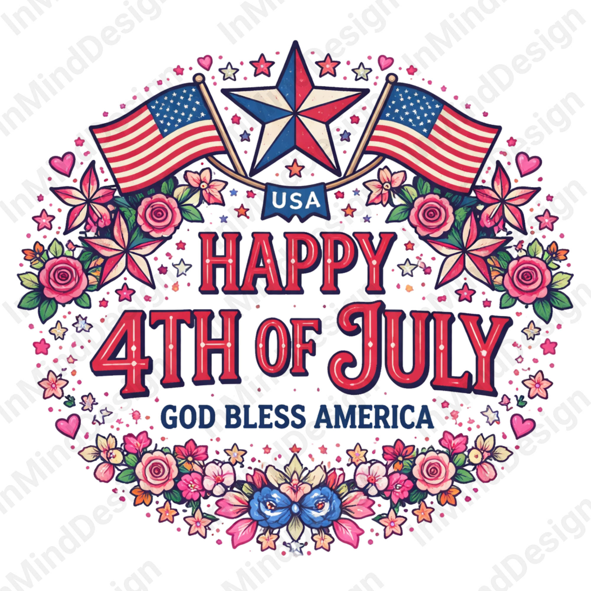Floral 4th of July PNG
