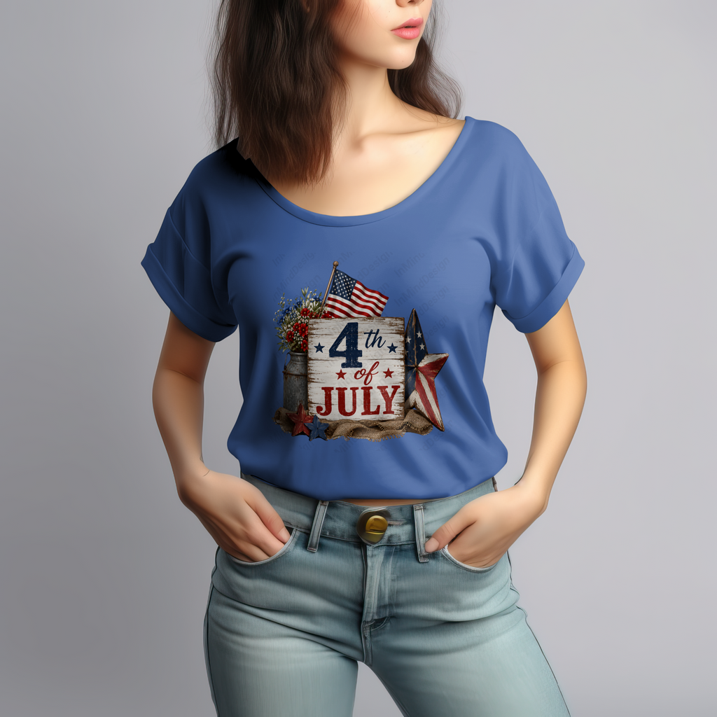 Farmhouse Rustic 4th of July PNG