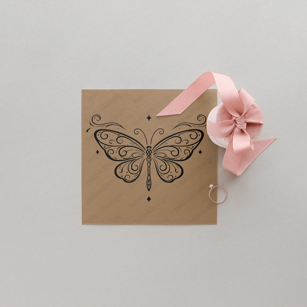 Whimsical Filigree Butterfly PNG