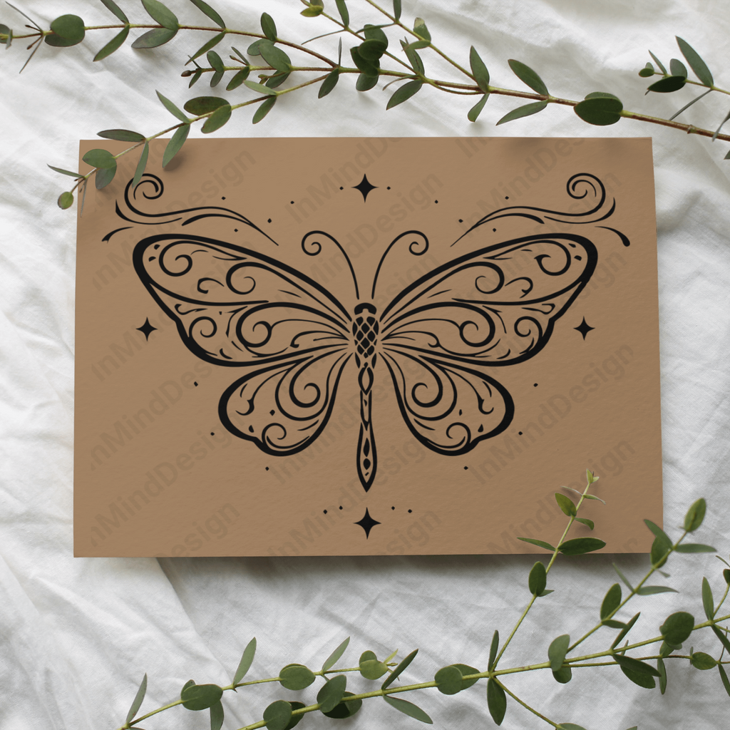 Ethereal Butterfly Filigree PNG