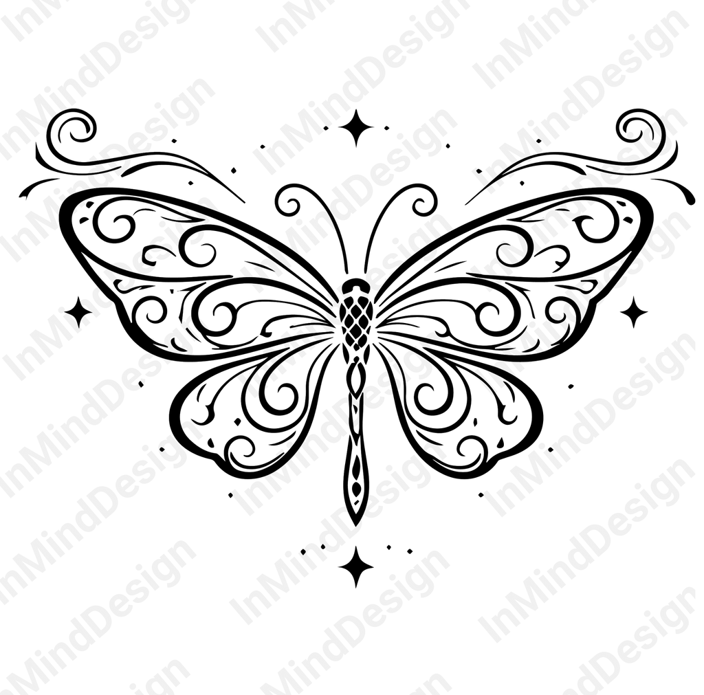 Ethereal Butterfly Filigree PNG
