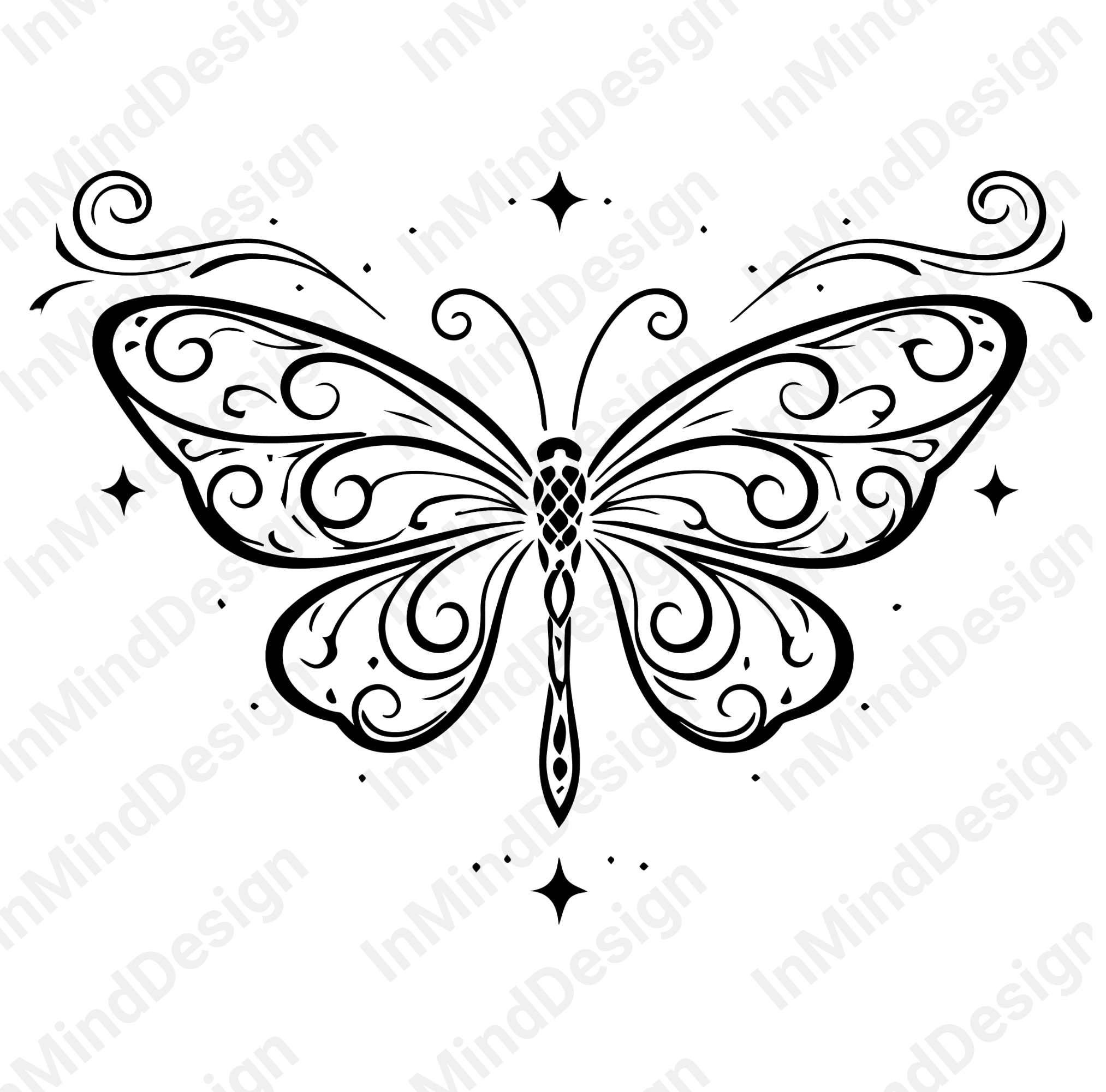 Ethereal Butterfly Filigree PNG