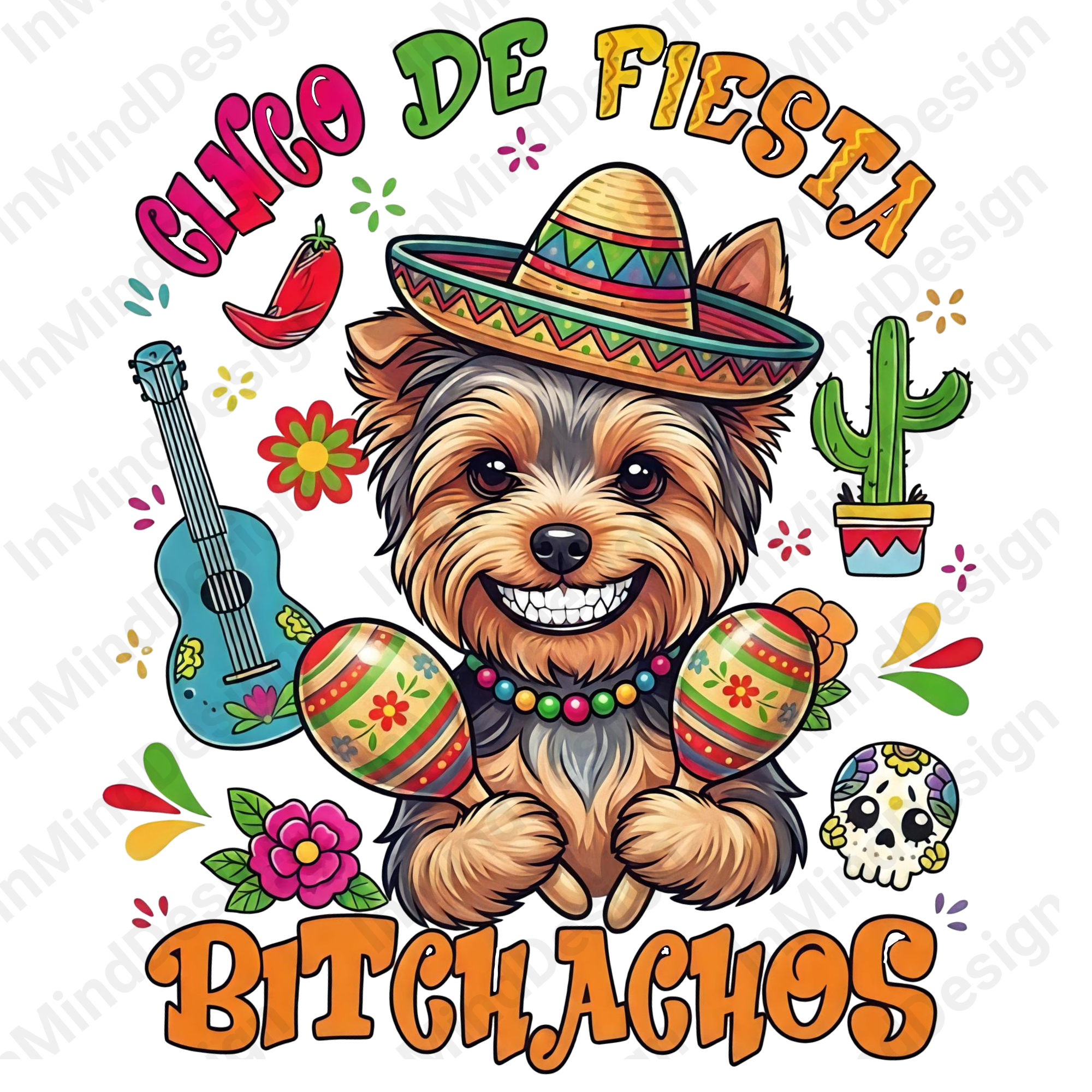 Funny Yorkie Cinco De Mayo PNG