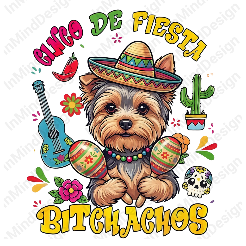 Funny Yorkie Dog Cinco de Mayo PNG