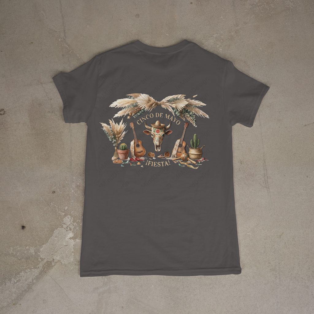 Cinco De Mayo Bull Skull & Guitars PNG