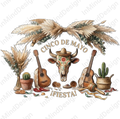 Cinco De Mayo Bull Skull & Guitars PNG