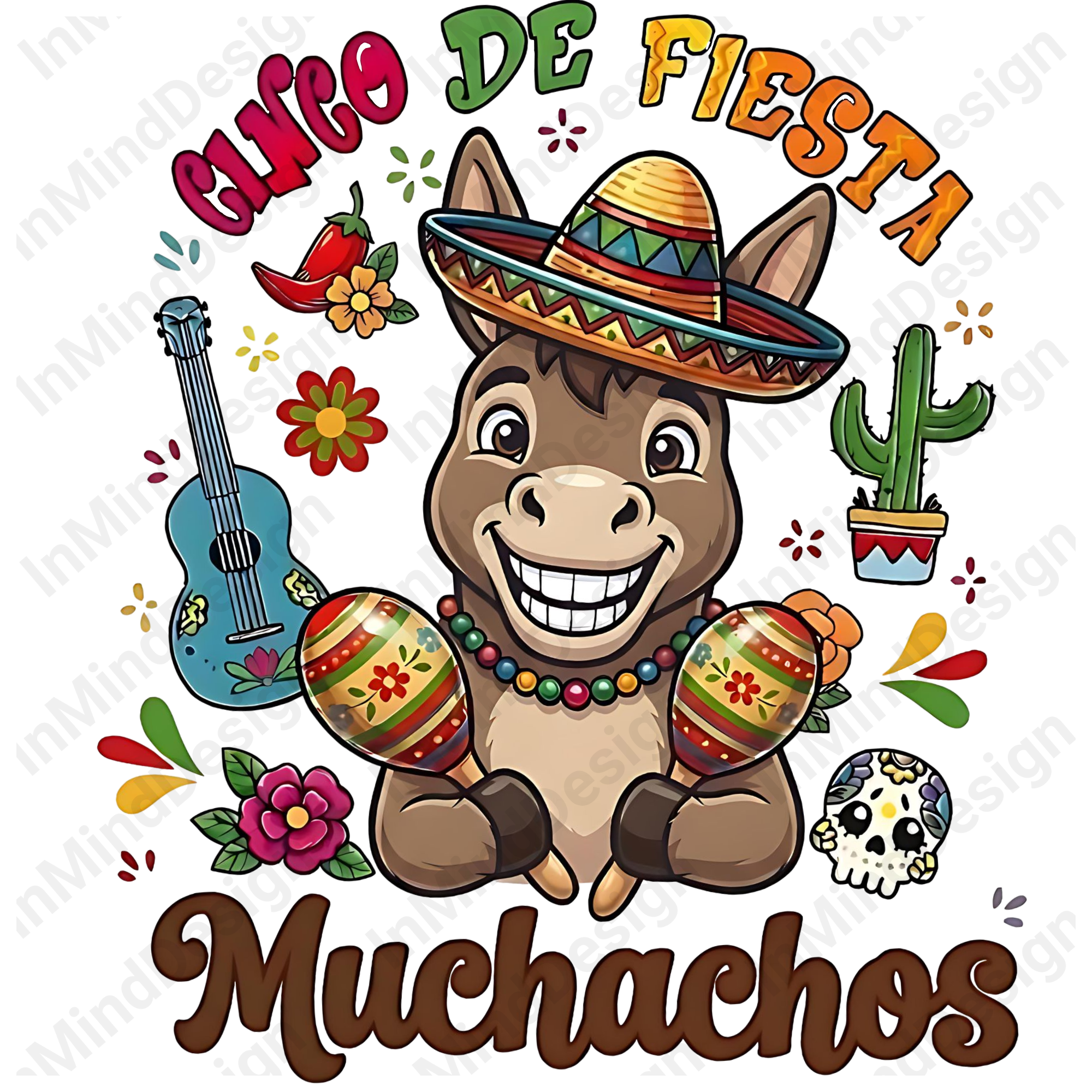 Cute Donkey Cinco de Mayo PNG