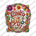 Cinco de Mayo Musical Skull PNG