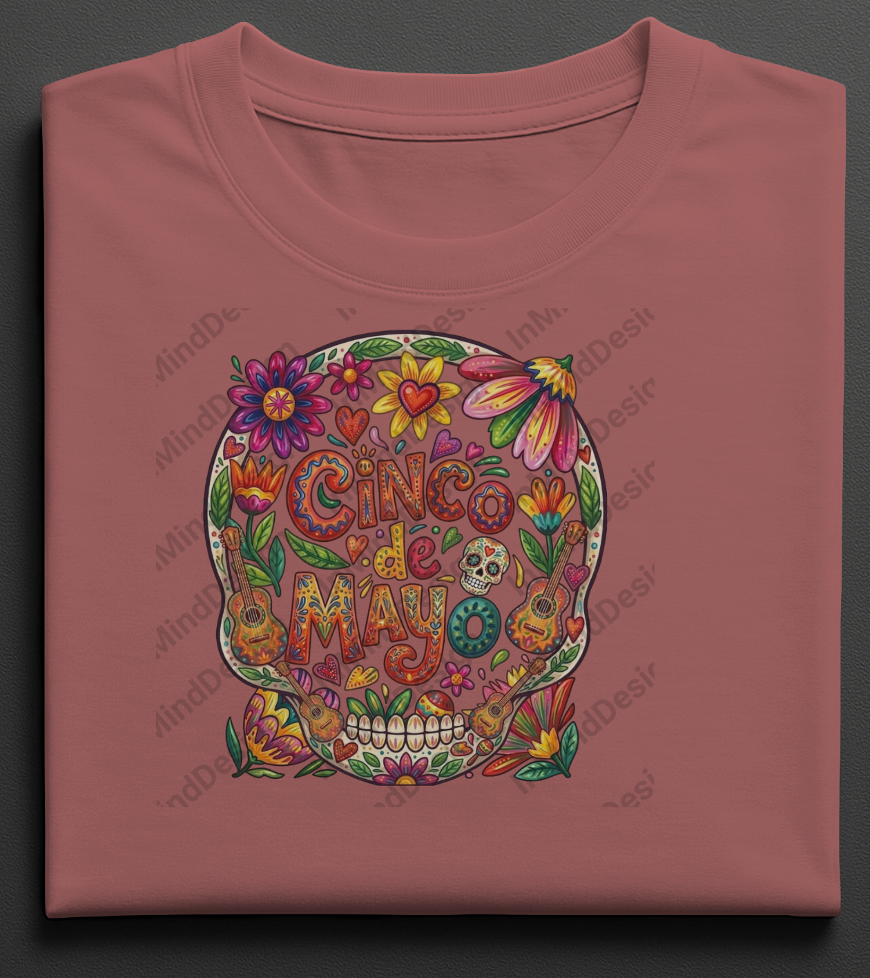 Cinco de Mayo Musical Skull PNG