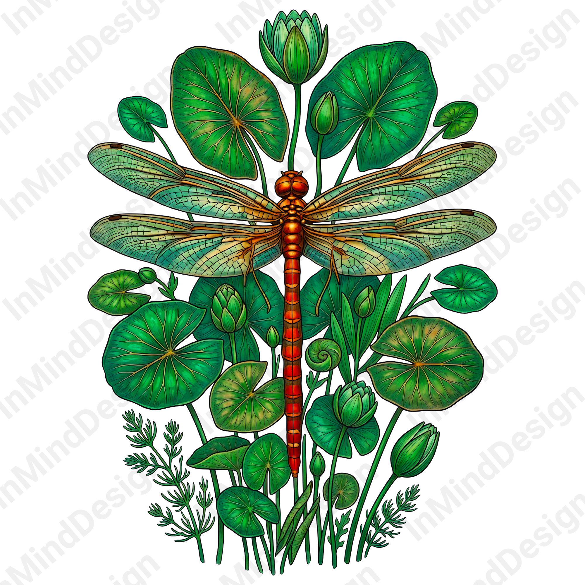 Vibrant Dragonfly PNG Digital Download