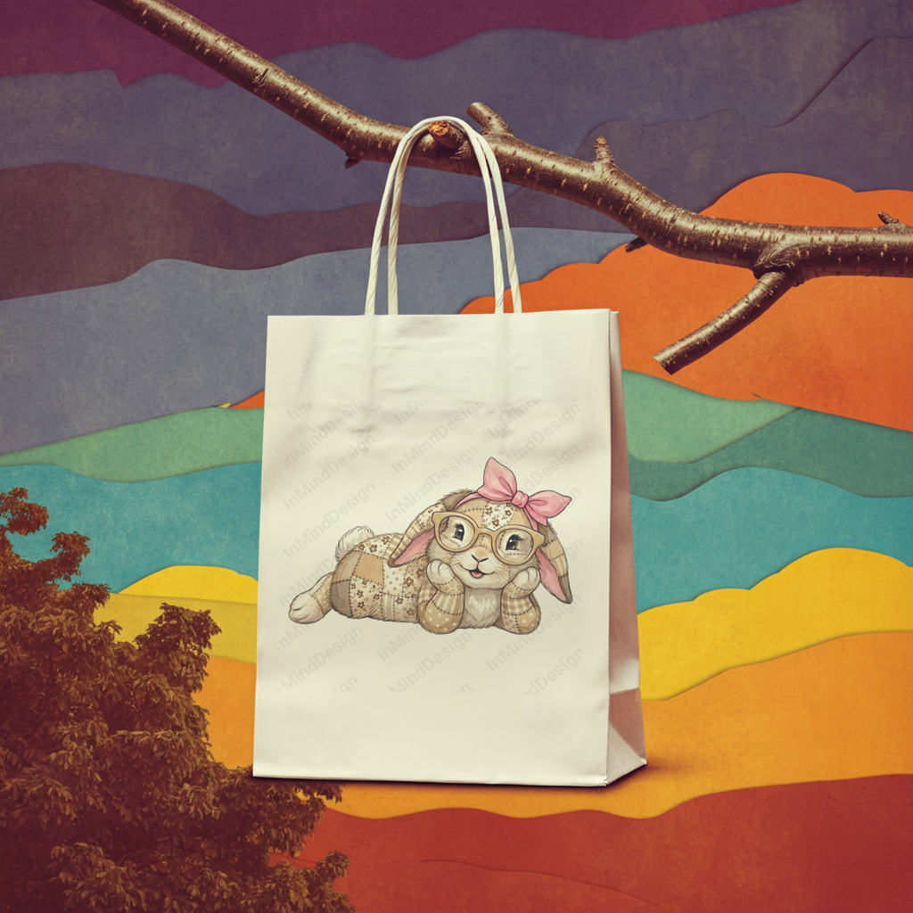 Patchwork Bunny Easter PNG Bundle