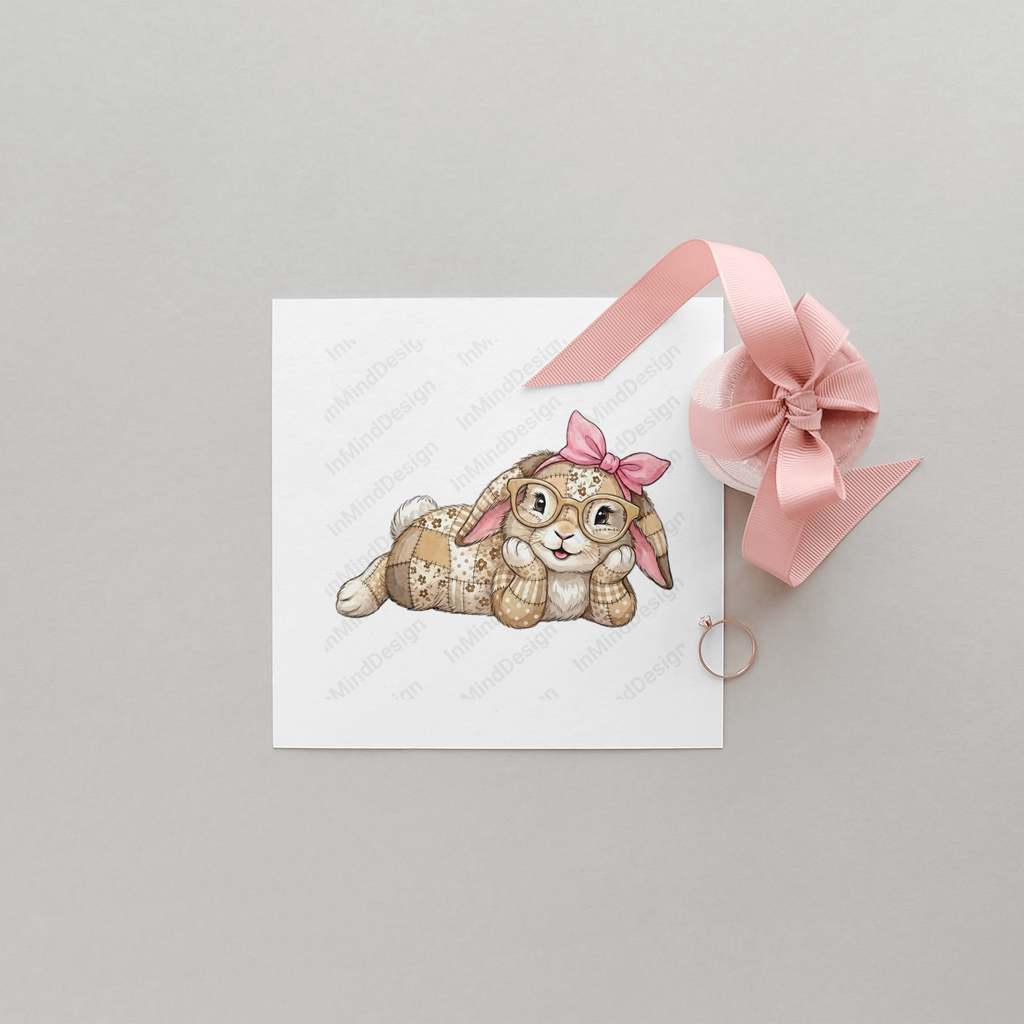 Patchwork Bunny Easter PNG Bundle
