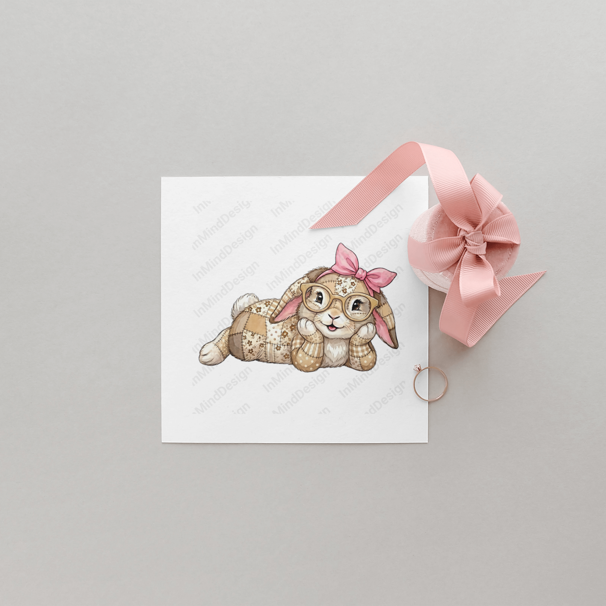 Patchwork Bunny Easter PNG Bundle
