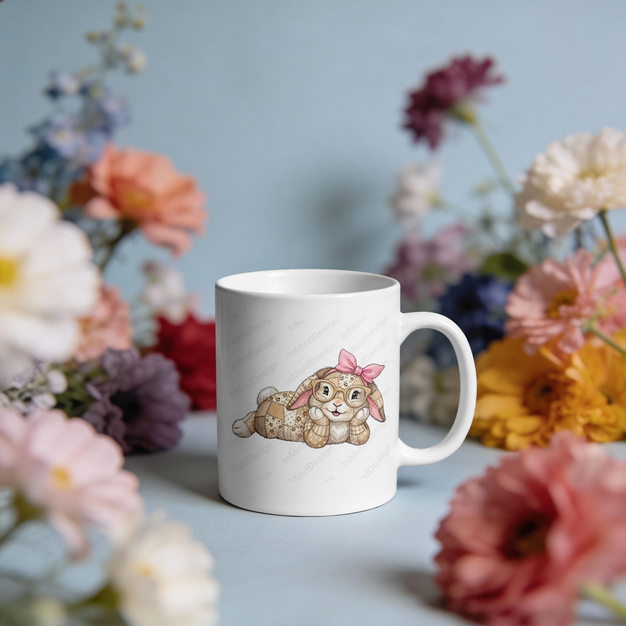 Patchwork Bunny Easter PNG Bundle