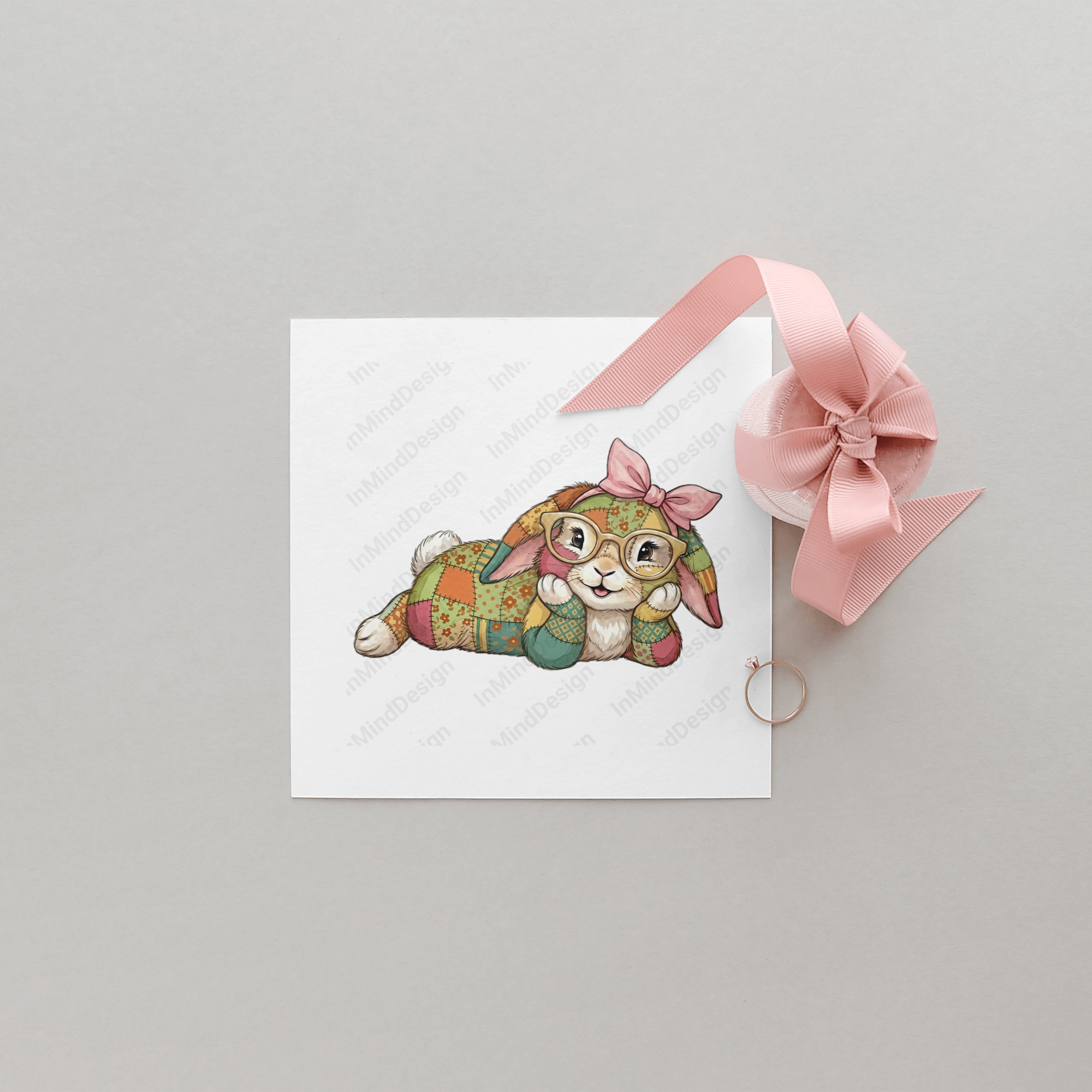 Patchwork Bunny Easter PNG Bundle