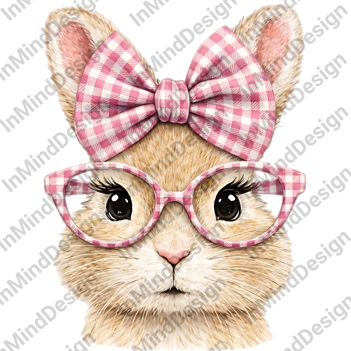 Adorable Fluffy Bunny Face PNG