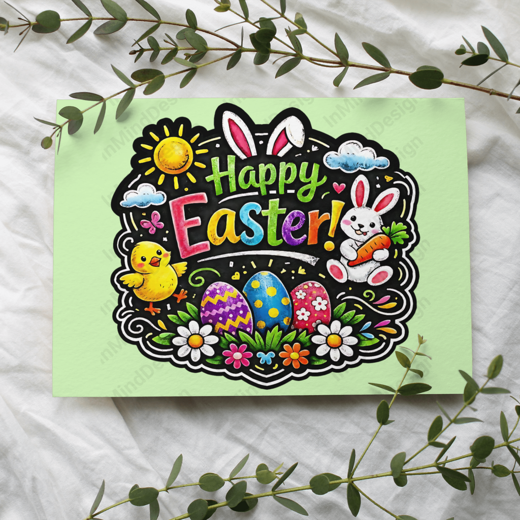 Chalk Art Happy Easter PNG Bundle