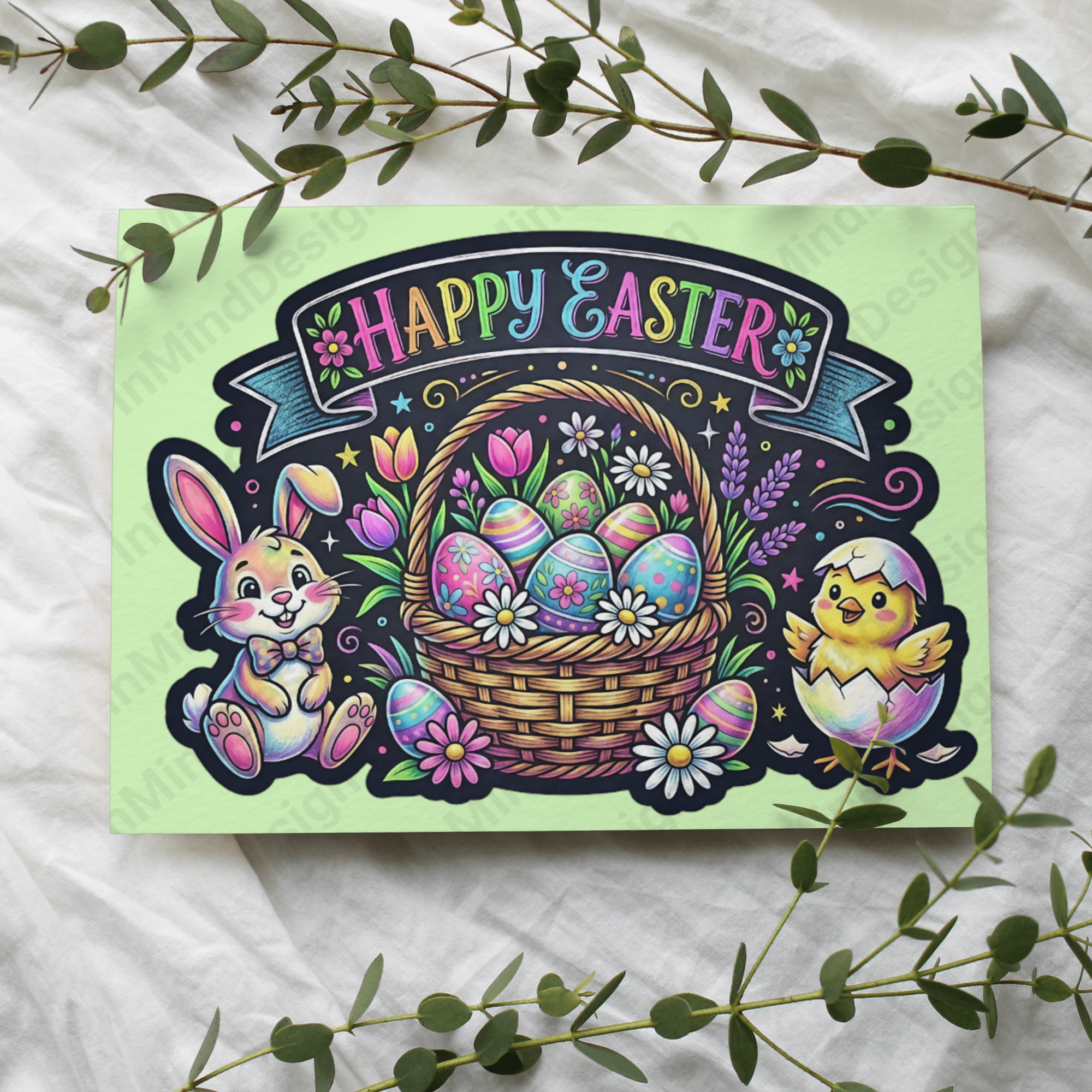 Chalk Art Happy Easter PNG Bundle
