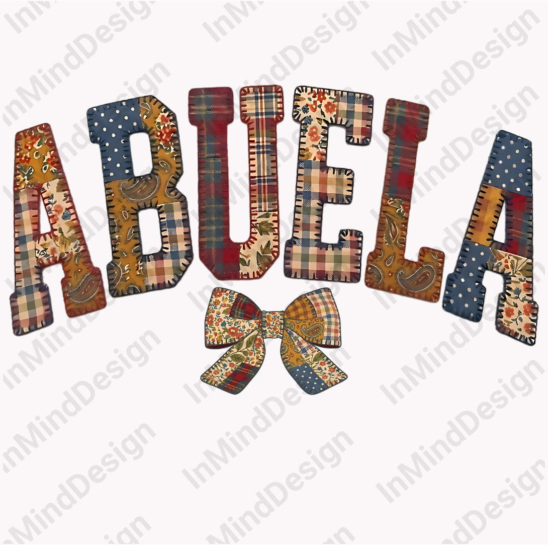 Abuela Patchwork Quilt Design PNG