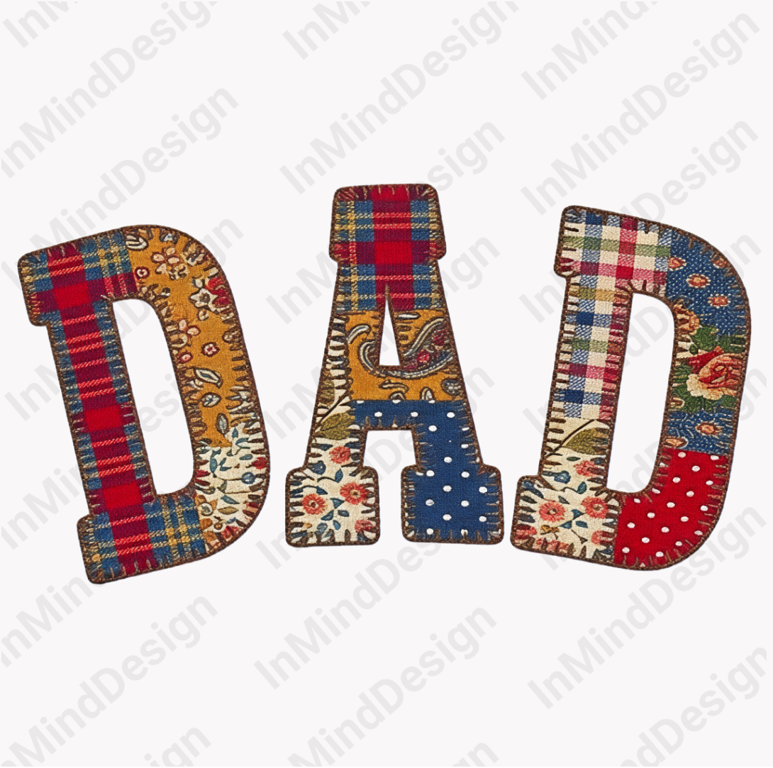 Dad Patchwork Quilt Design PNG