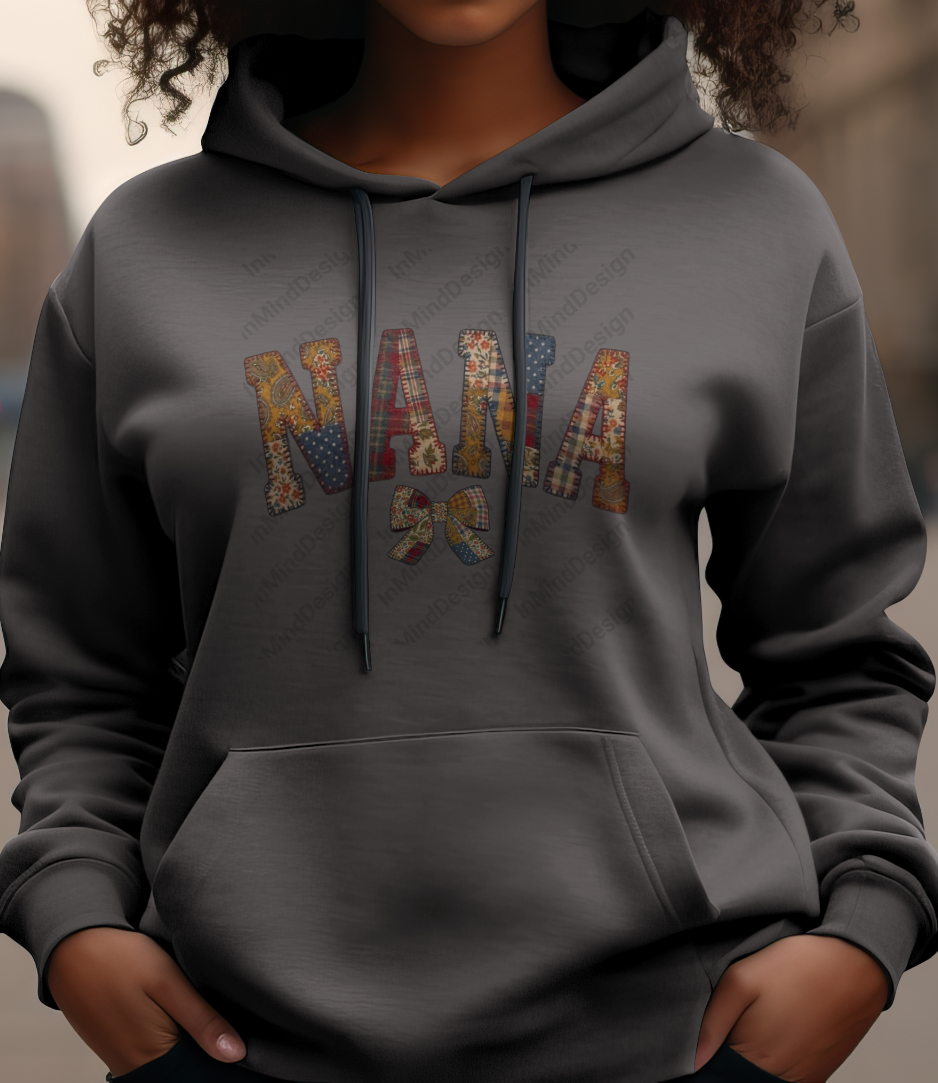 Nana Patchwork Quilt Design PNG