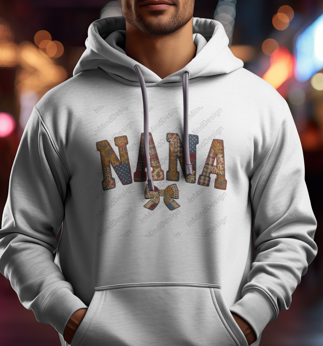 Nana Patchwork Quilt Design PNG