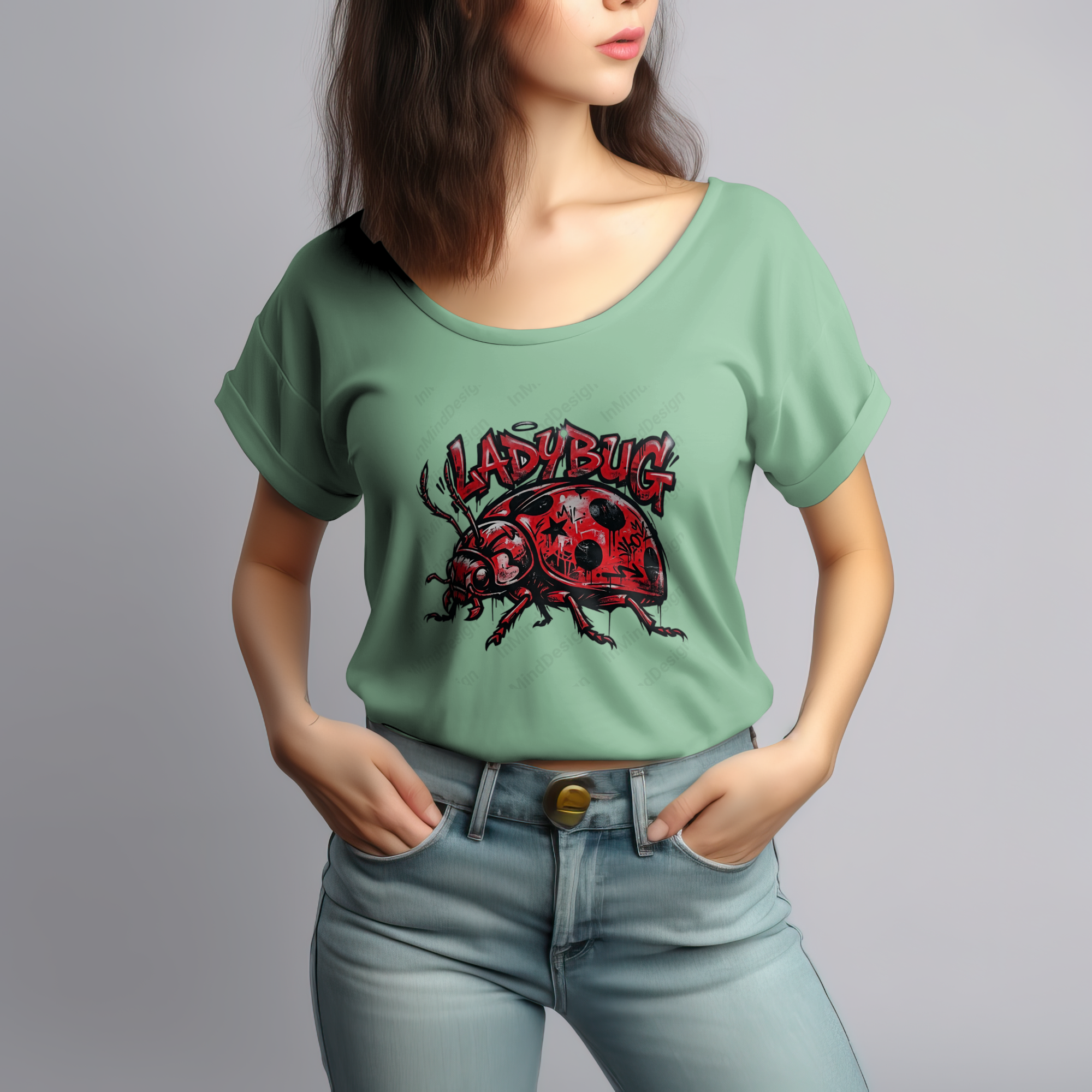 Graffiti Ladybug Digital Art PNG