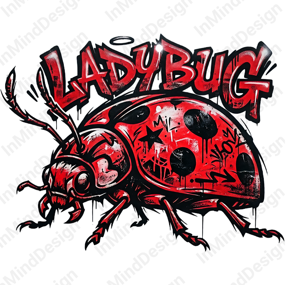 Graffiti Ladybug Digital Art PNG