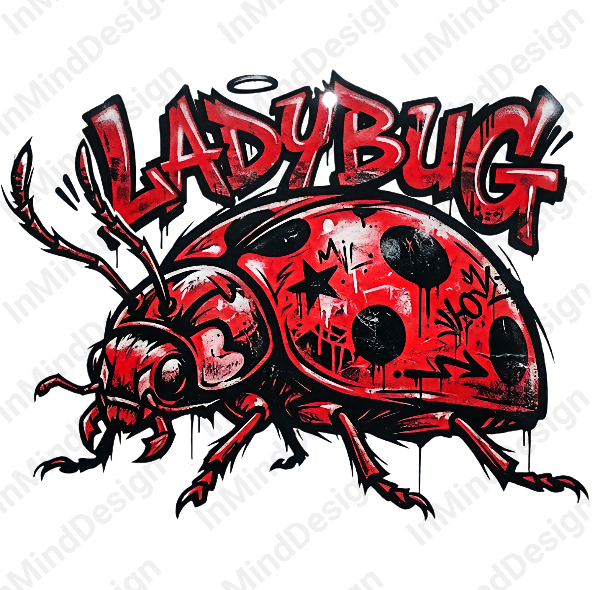 Graffiti Ladybug Digital Art PNG