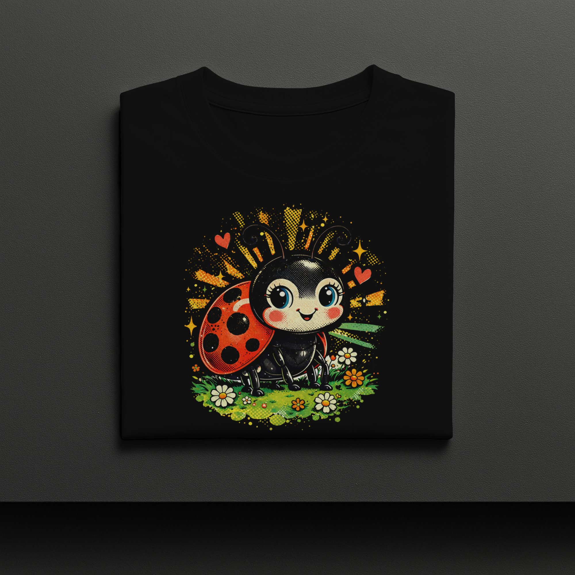 Retro Pop Art Ladybug Digital PNG