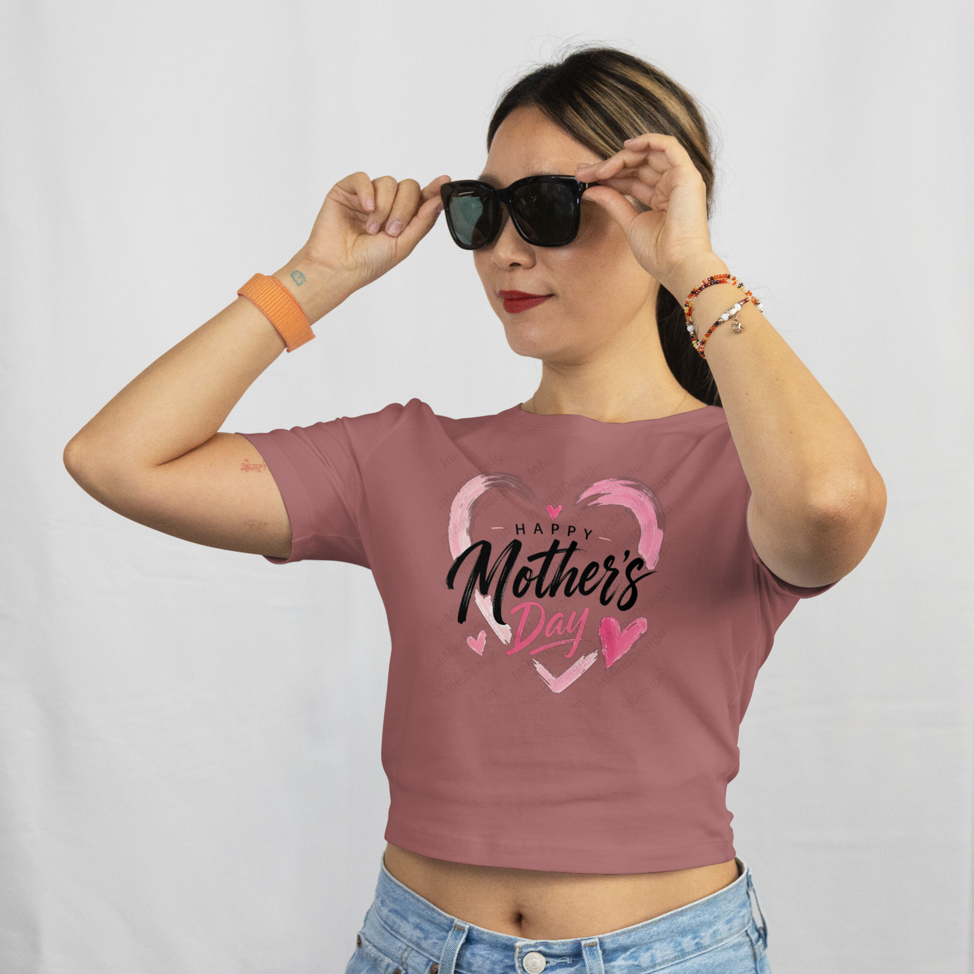 Artistic Pink & Black Mom PNG
