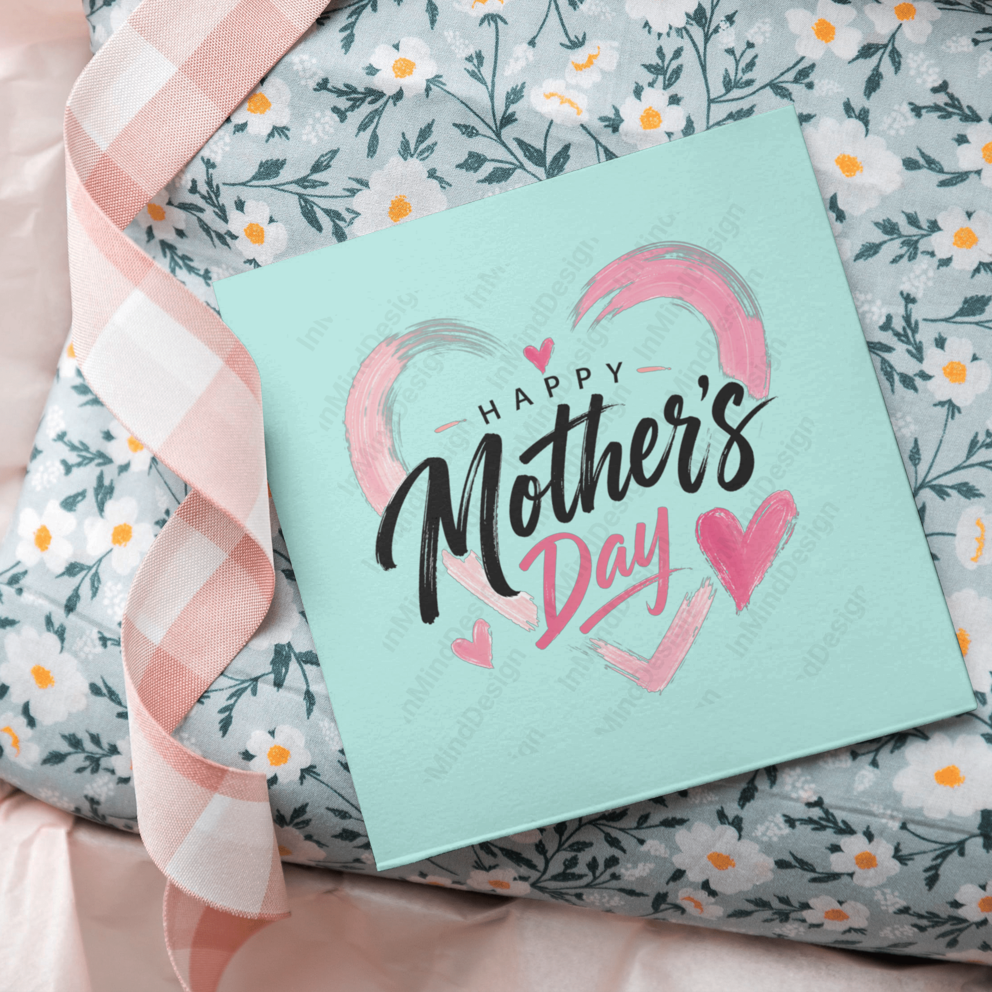 Artistic Pink & Black Mom PNG
