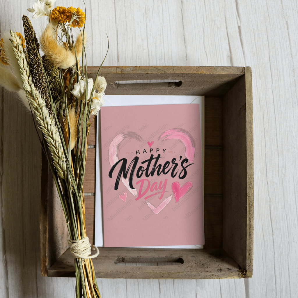 Artistic Pink & Black Mom PNG
