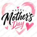 Artistic Pink & Black Mom PNG