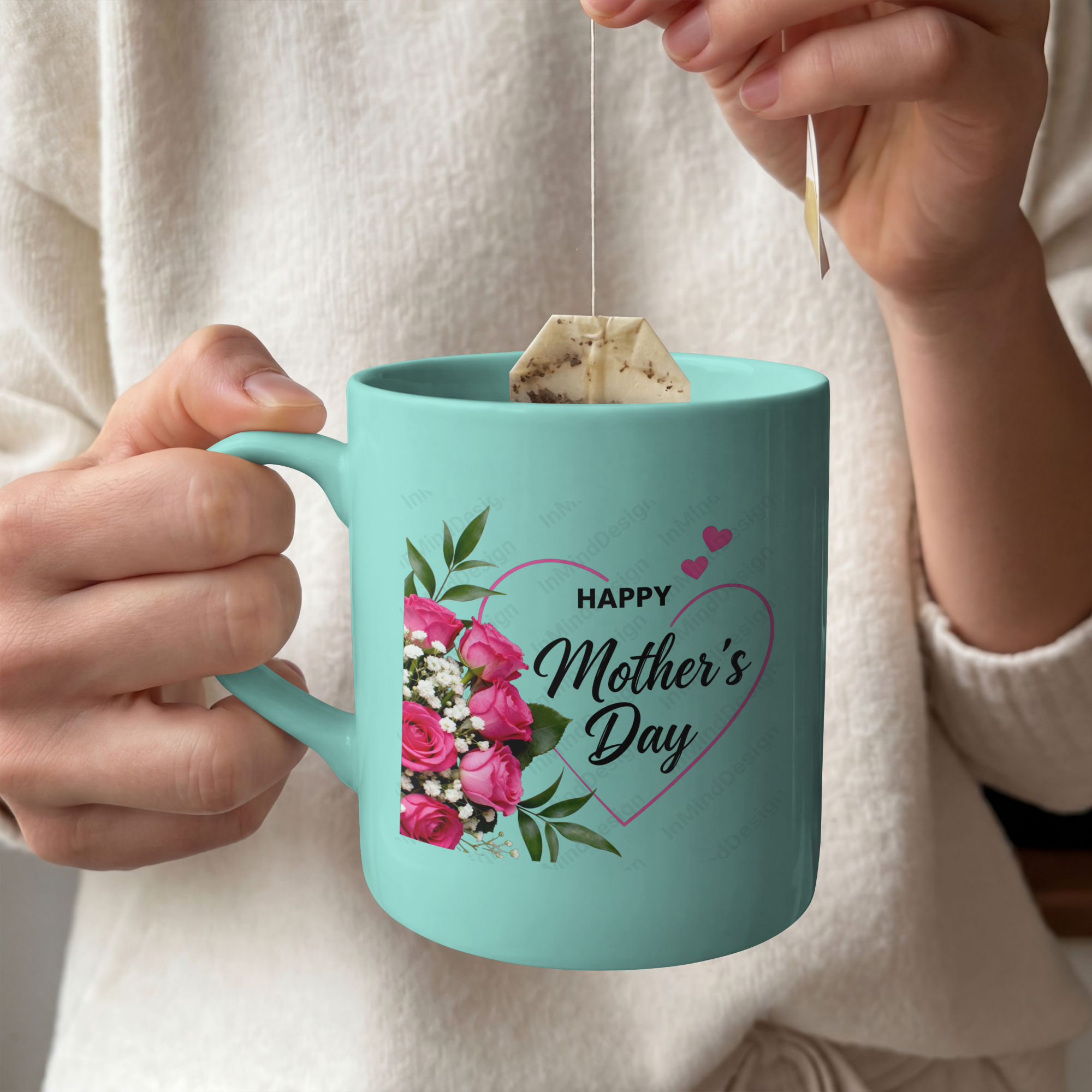 Happy Mother's Day Elegant Pink Rose Bouquet PNG