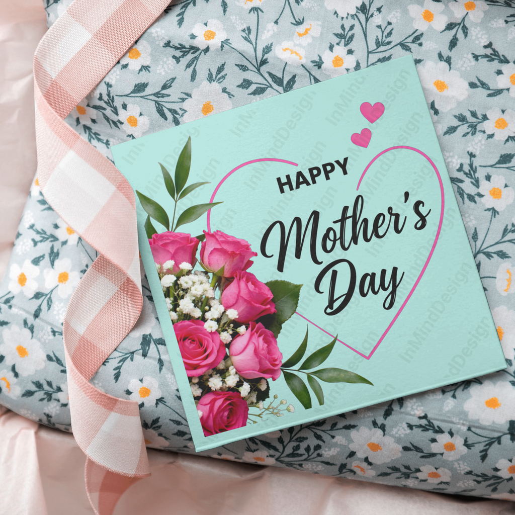 Happy Mother's Day Elegant Pink Rose Bouquet PNG