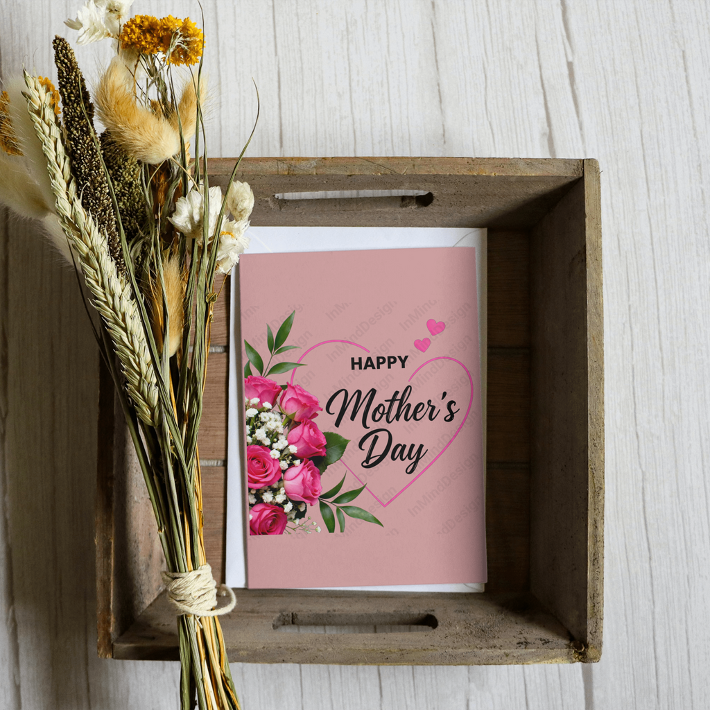 Happy Mother's Day Elegant Pink Rose Bouquet PNG