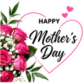 Happy Mother's Day Elegant Pink Rose Bouquet PNG