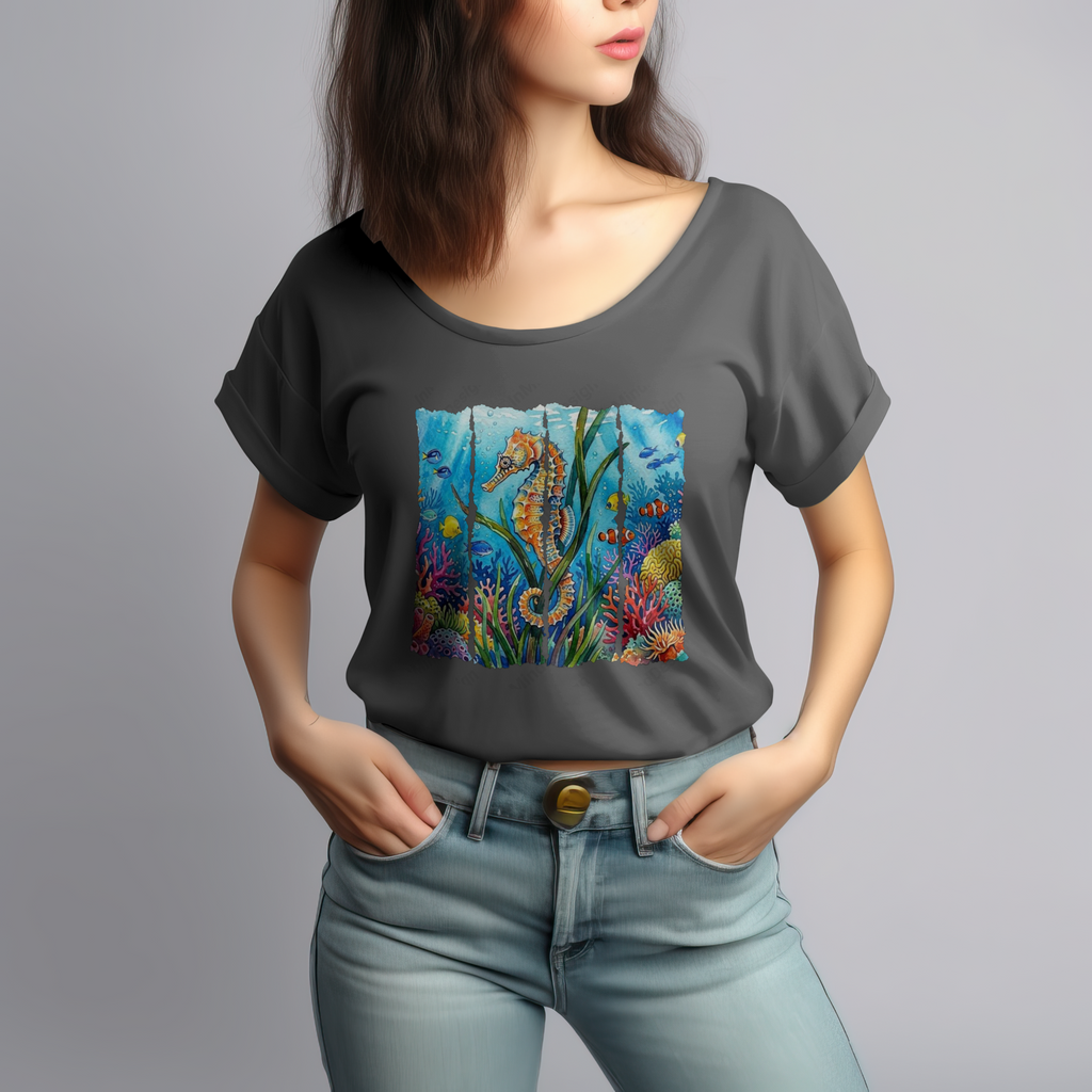 Watercolor Seahorse PNG