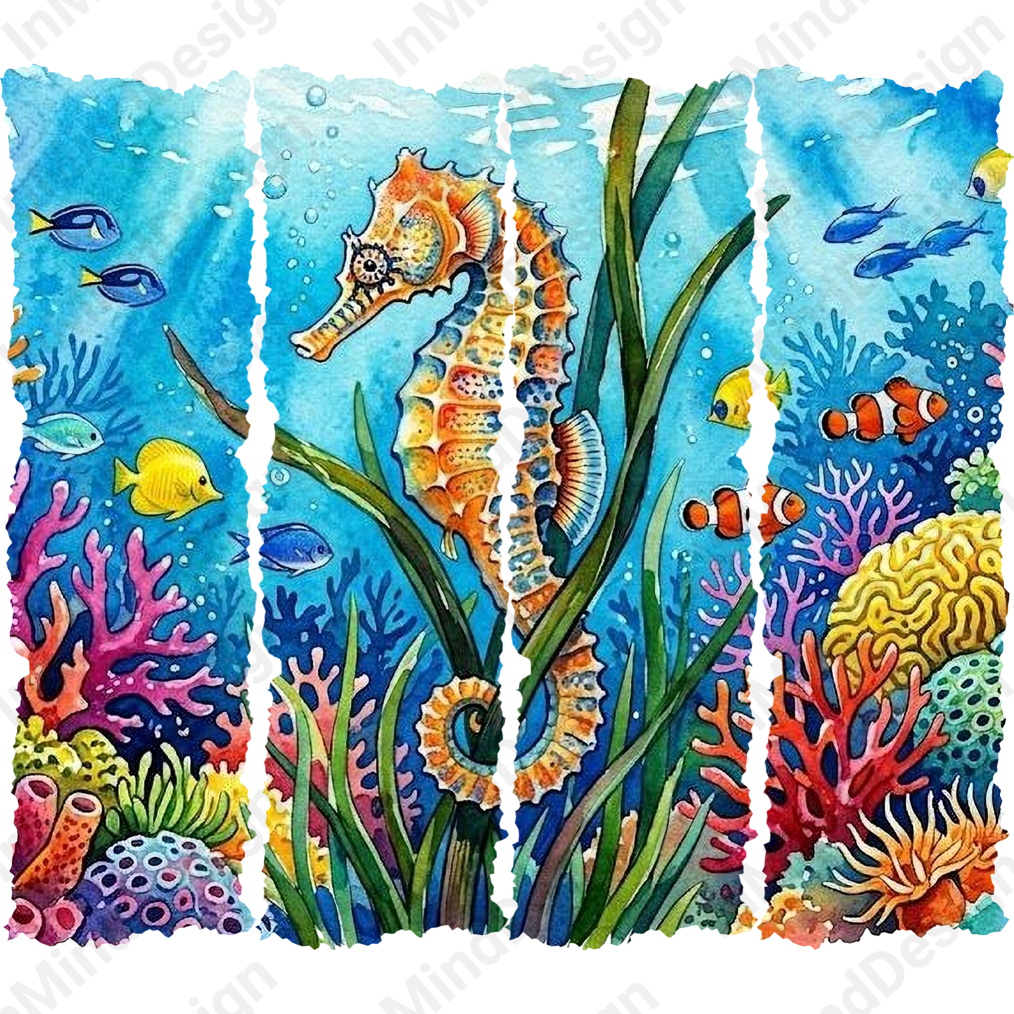 Watercolor Seahorse PNG