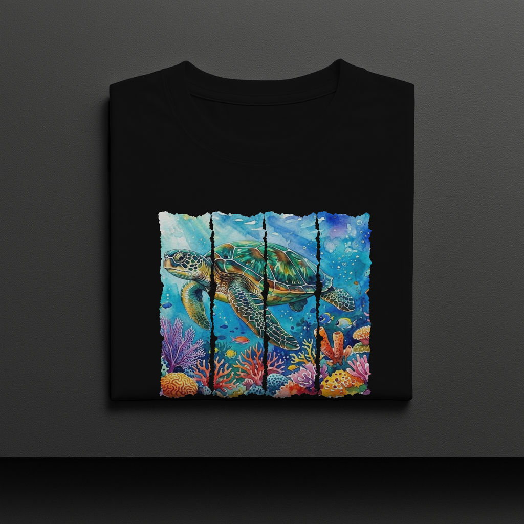Sea Turtle Watercolor Ocean Coral PNG