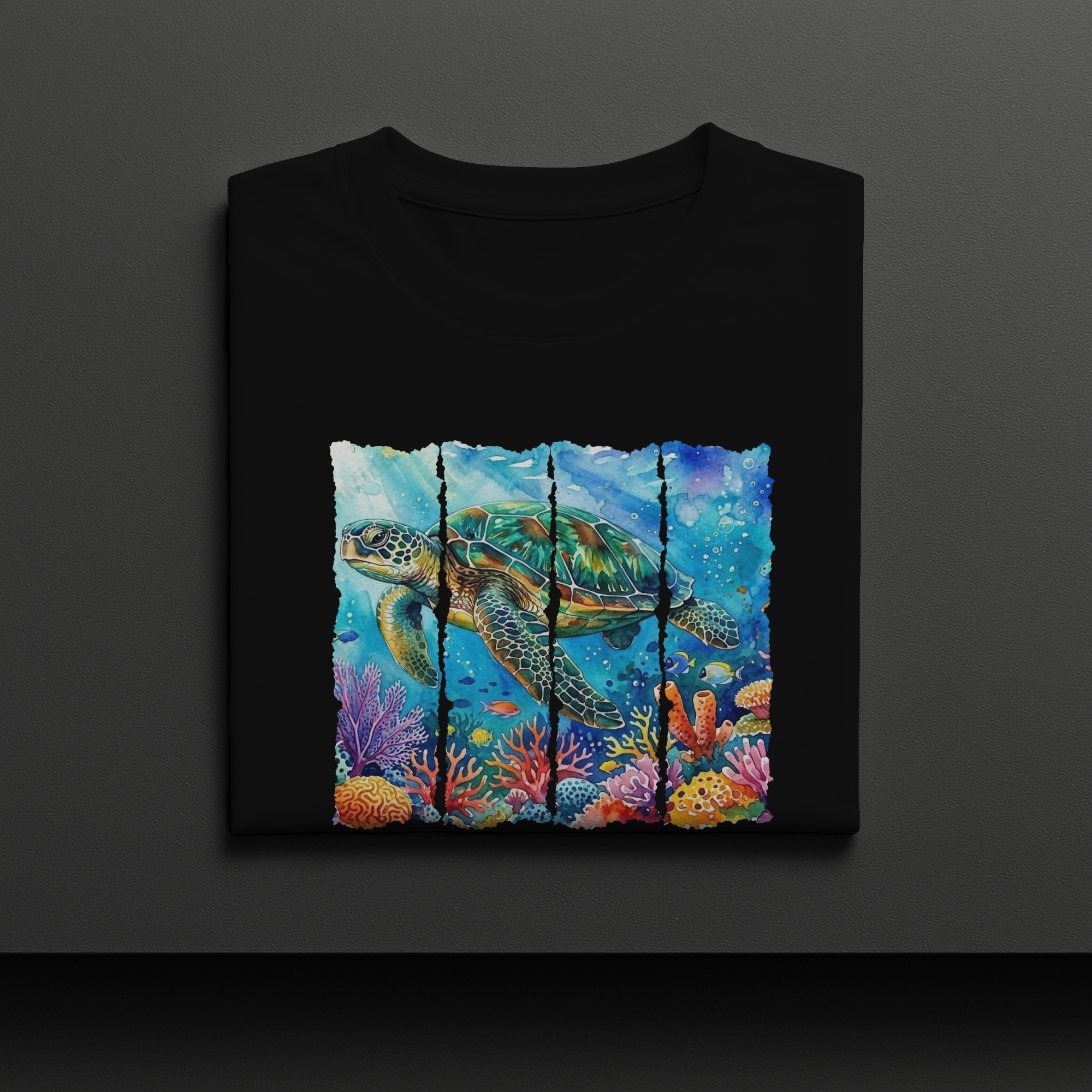 Sea Turtle Watercolor Ocean Coral PNG