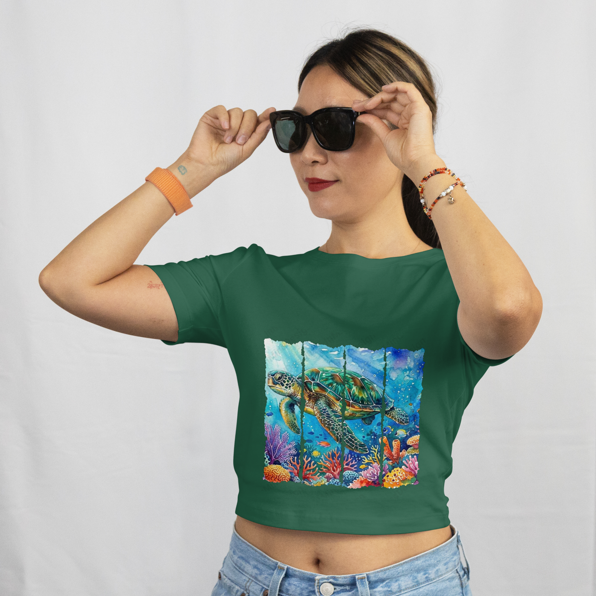 Sea Turtle Watercolor Ocean Coral PNG