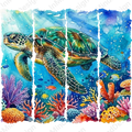 Sea Turtle Watercolor Ocean Coral PNG