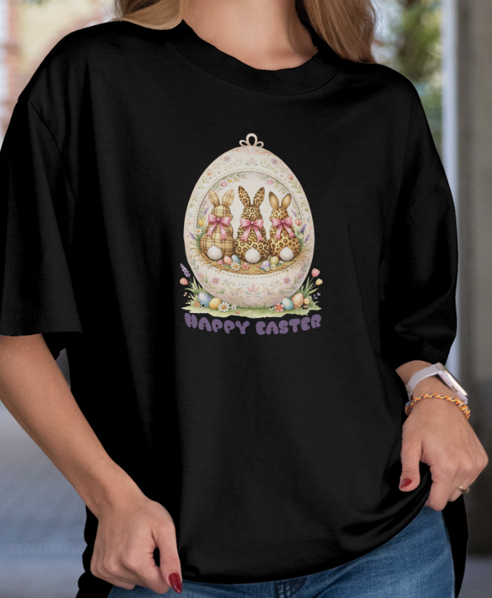 Three Easter Bunnies PNG, Happy Easter Digital Download