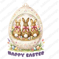 Three Easter Bunnies PNG, Happy Easter Digital Download