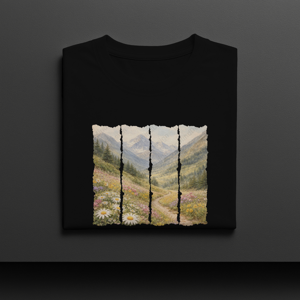 Watercolor Mountain Valley PNG